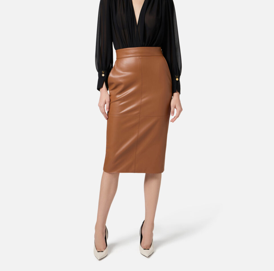 Gonna a tubino con ganci gioiello