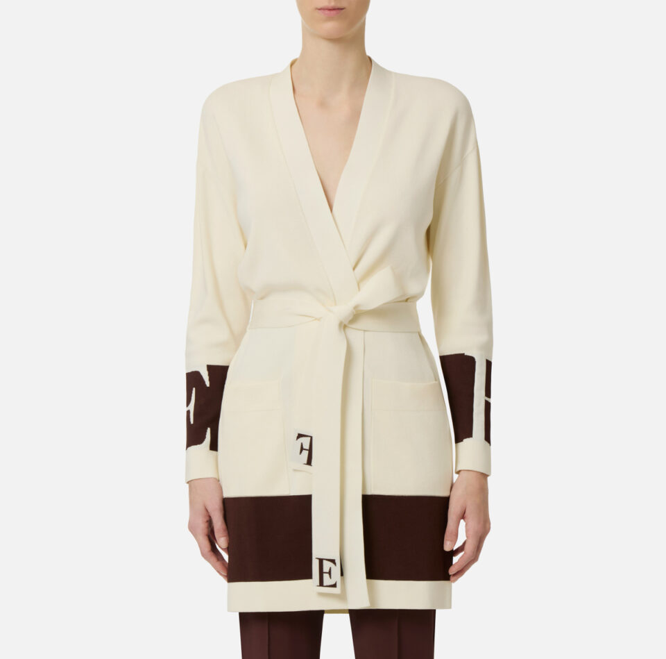 Cardigan in viscosa con bande lucide Elisabetta Franchi MK02S56E2