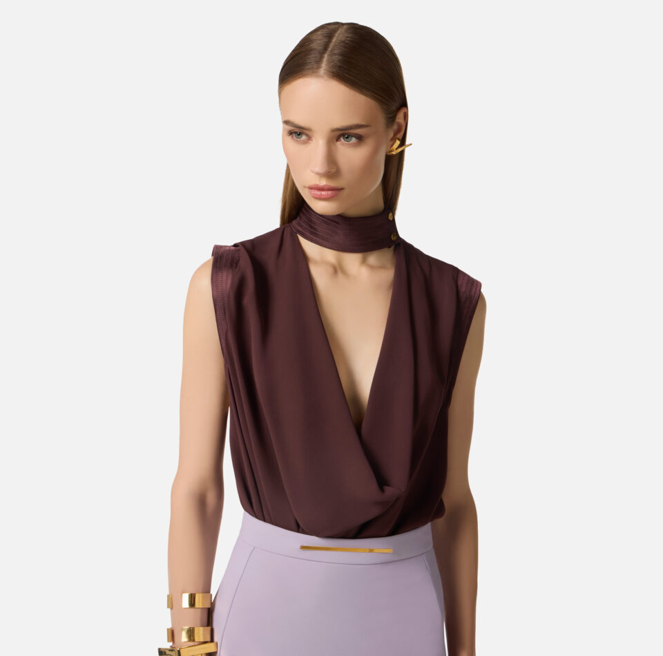 Top in georgette di viscosa