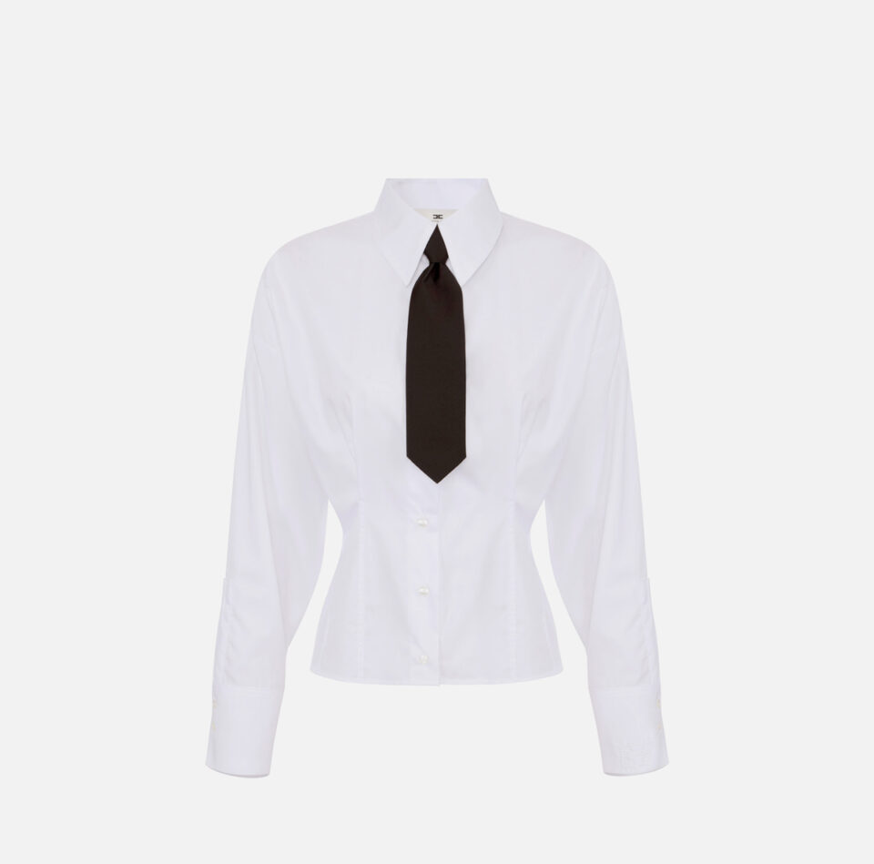 Camicia in popeline con cravattino