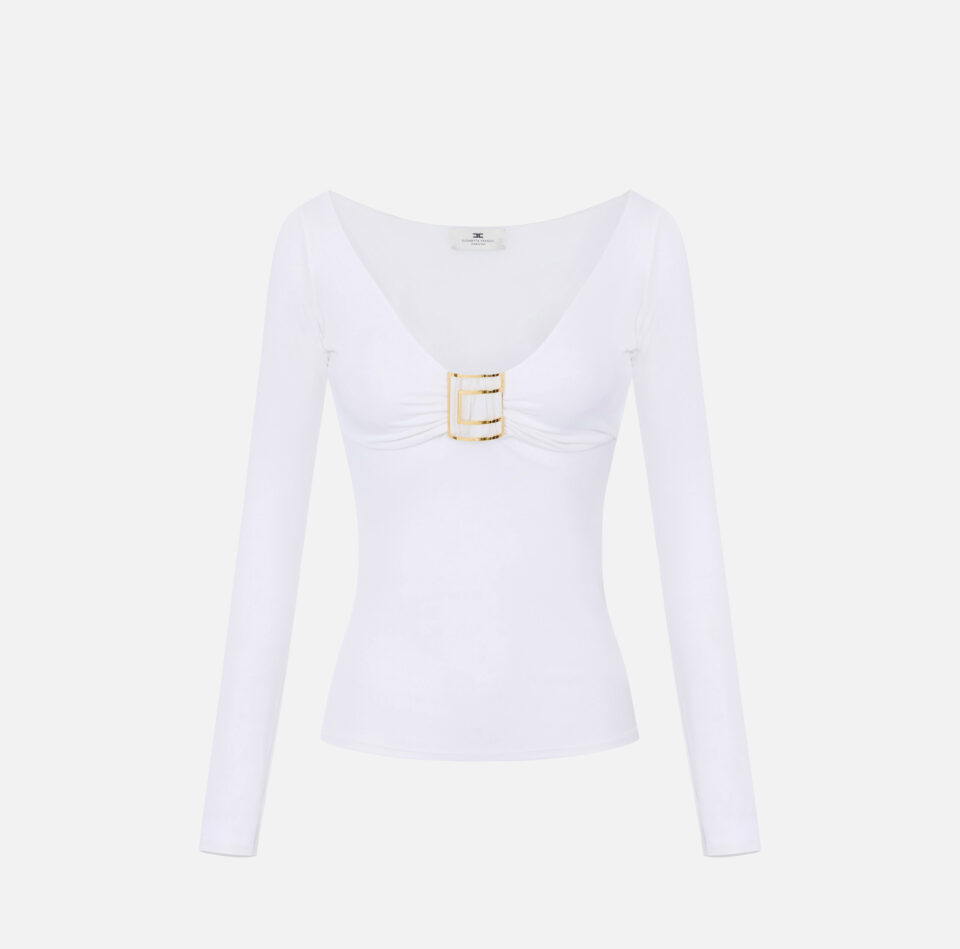 Maglia in jersey con logo gioiello