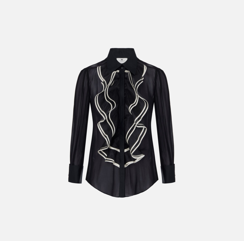Camicia in georgette con ruches